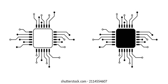 Circuit board or electronic motherboard. lines and dots connect. Vector technology data. Electrical board. digital tech. cpu, pcb printed circuit. For chip and process. Input or output. Outline.