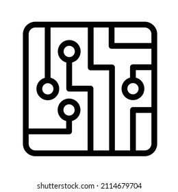 Circuit board or electronic motherboard. lines and dots connect. Vector technology data. Electrical board. digital tech. cpu, pcb printed circuit. For chip and process. Input or output. Outline.