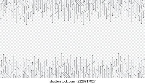 Circuit board electronics digital technology banner. Abstract technology background. Tech futuristic circuit board abstract banner. Vector illustration