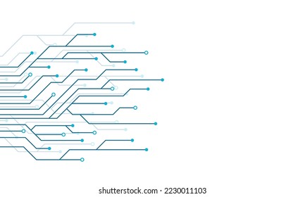 Circuit board electronics digital technology banner. Abstract technology background. Tech futuristic circuit board abstract banner. Vector illustration