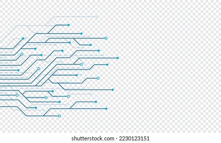 Circuit board electronics digital technology banner. Abstract technology background. Tech futuristic circuit board abstract banner. Vector illustration