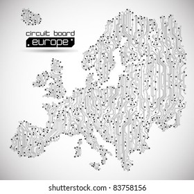 circuit board europe map background