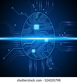 Circuit Board Fingerprint, Security concept, technology background. Vector