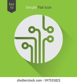 Circuit Board Flat Icon. Simple Sign Of Technology. Vector Illustrated Symbol