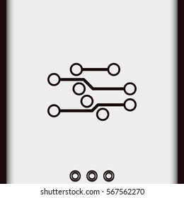 Circuit board flat icon. Technology micro scheme simple illustration.
