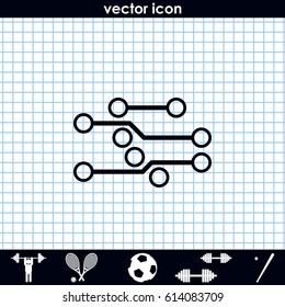 Circuit board flat icon. Technology micro scheme simple illustration.