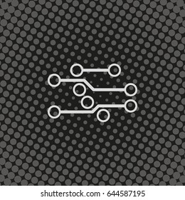 Circuit board flat icon. Technology micro scheme simple illustration.