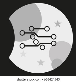 Circuit board flat icon. Technology micro scheme simple illustration.