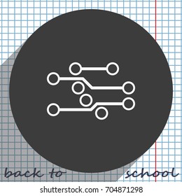 Circuit board flat icon. Technology micro scheme simple illustration.