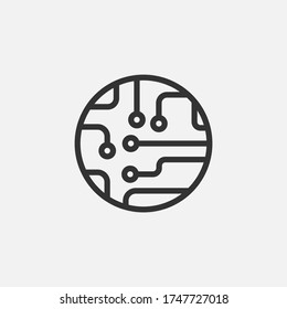 Circuit board flat icon vector illustration