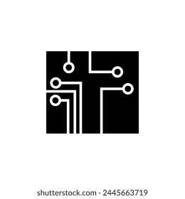 Circuit Board flat vector icon. Simple solid symbol isolated on white background