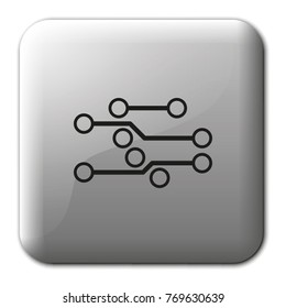 Circuit board flat vector icon. Technology micro scheme simple illustration.