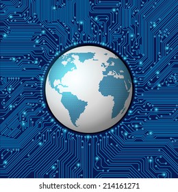 circuit board frame with globe