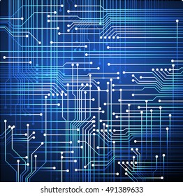 Circuit Board. future technology, blue cyber security concept background, abstract hi speed digital internet. vector