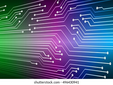Circuit Board. future technology, blue green purple cyber security concept background, abstract hi speed digital internet. vector
