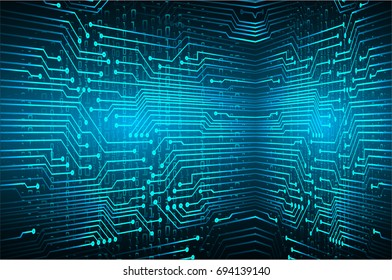 circuit board future technology, blue cyber security concept background, abstract hi speed digital internet.motion move blur. pixel. vector