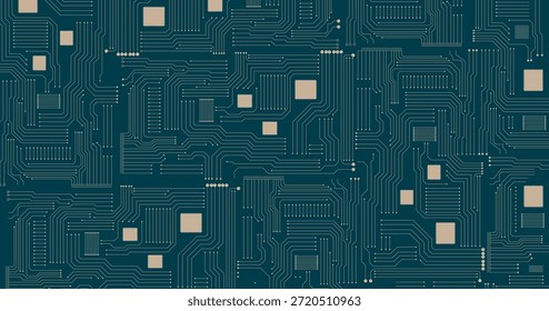 Tablero de circuito. tecnología futura, fondo de concepto de seguridad cibernética azul oscuro, Internet digital de alta velocidad abstracto. Vector