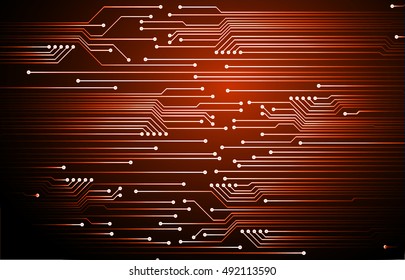 Circuit Board. future technology, orange cyber security concept background, abstract hi speed digital internet. vector