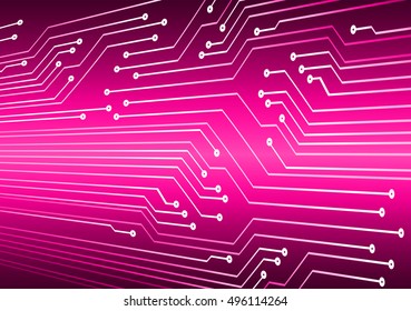 Circuit Board. future technology, pink cyber security concept background, abstract hi speed digital internet. vector