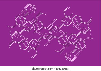 Circuit Board. future technology, purple cyber security concept background, abstract hi speed digital internet. vector