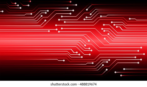 Circuit Board. future technology, red cyber security concept background, abstract hi speed digital internet.