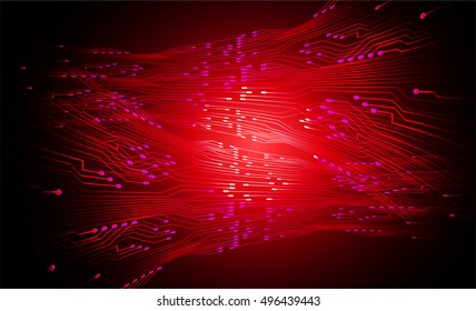 Circuit Board. future technology, red cyber security concept background, abstract hi speed digital internet. vector