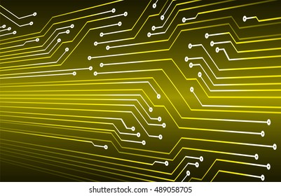 Circuit Board. future technology, yellow cyber security concept background, abstract hi speed digital internet.