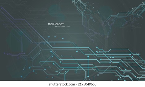 Circuit board   futuristic  technological processes  digital technology background  vector illustration  