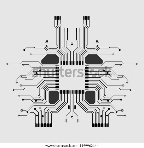 Circuit Board Futuristic Trace Processor Unit Stock Vector Royalty Circuit board futuristic trace processor unit stock vector royalty