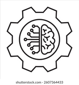 Circuit board with gear icon,Smart AI Cogwheel engineering technology concept,Digital technology. Vector illustrationFor your website,logo,app, UI design.