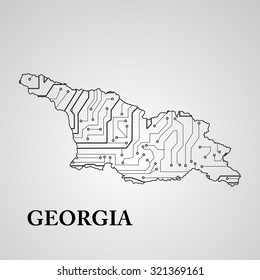 Circuit board Georgia eps 10, vector elegant illustration