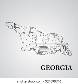 Circuit board Georgia eps 10, vector elegant illustration