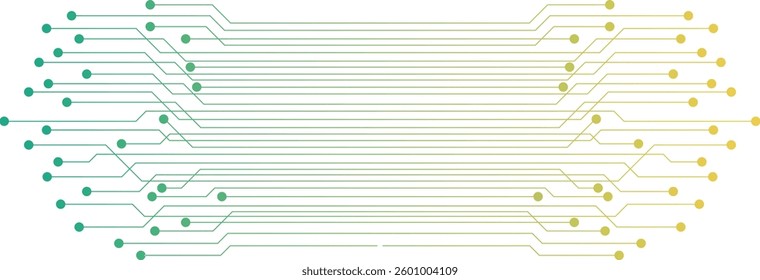 Circuit board gradient technology on white background.