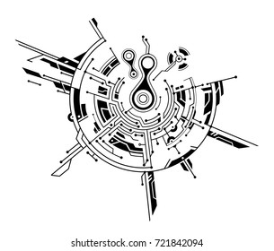 Circuit board graphic concept isolated on white
