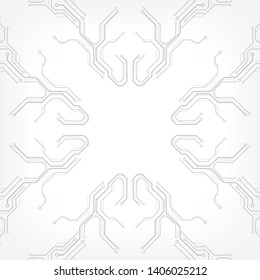 Circuit board grayscale tone futuristic digital technology communication system background template vector design. HUD element technology control panel texture illustration.