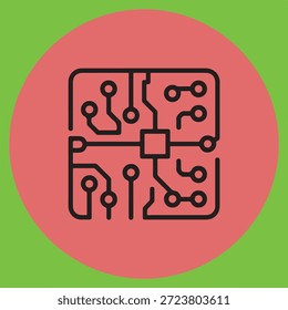 Circuit board with green and red background electronic technology