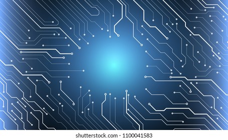 Circuit Board Hi Scifi Future Technology Pattern For Presentation Infographic Vector Background. White Abstract Line Connection Trace Pad Texture Illustration.
