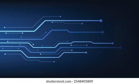 Placa de circuito de alta tecnología de fondo con luz azul