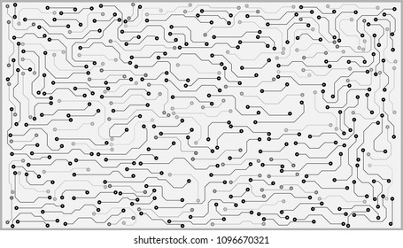 Circuit Board Hi Technology Grayscale Color Tone Pattern Vector Background