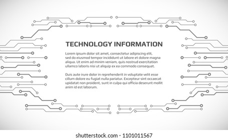 Circuit Board Hi Technology Grayscale Color Tone Pattern For Infographic Vector Background