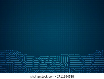 Circuit board High tech dark blue background. Vector illustration eps 10.