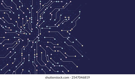 Circuit board. High-tech technology background. Cyber connection electronic. Networking connections background