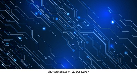 Placa de circuito. Fondo de tecnología de alta tecnología. Ciberconexión electrónica. Conexiones de red en segundo plano