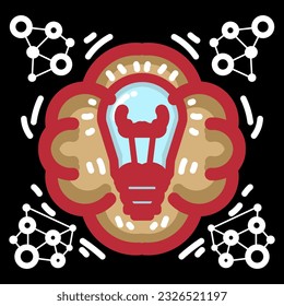 circuit board human brain. Concept illustration of cpu in the center of computer system