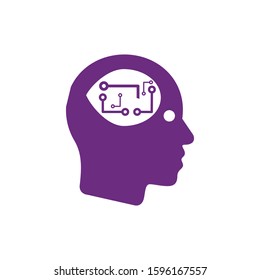 Circuit board human head eps 10, vector illustration