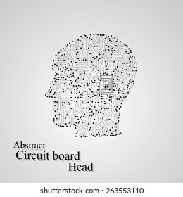Circuit board human head  eps 10, vector illustration