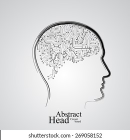Circuit board human head  eps 10, vector illustration