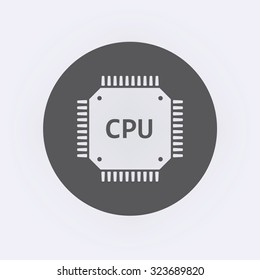 Circuit board icon in circle . Vector illustration