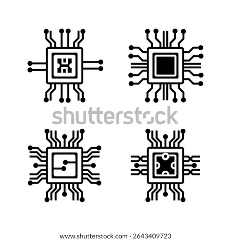 Circuit board icon collection.chip icon