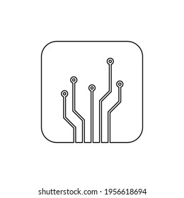 Circuit board icon design isolated on white background